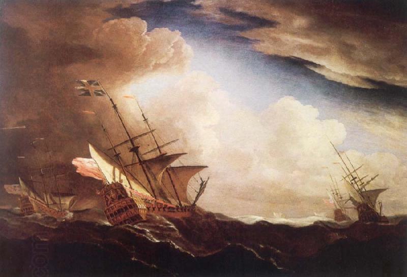 Monamy, Peter English ships beating to windward in a gale oil painting picture